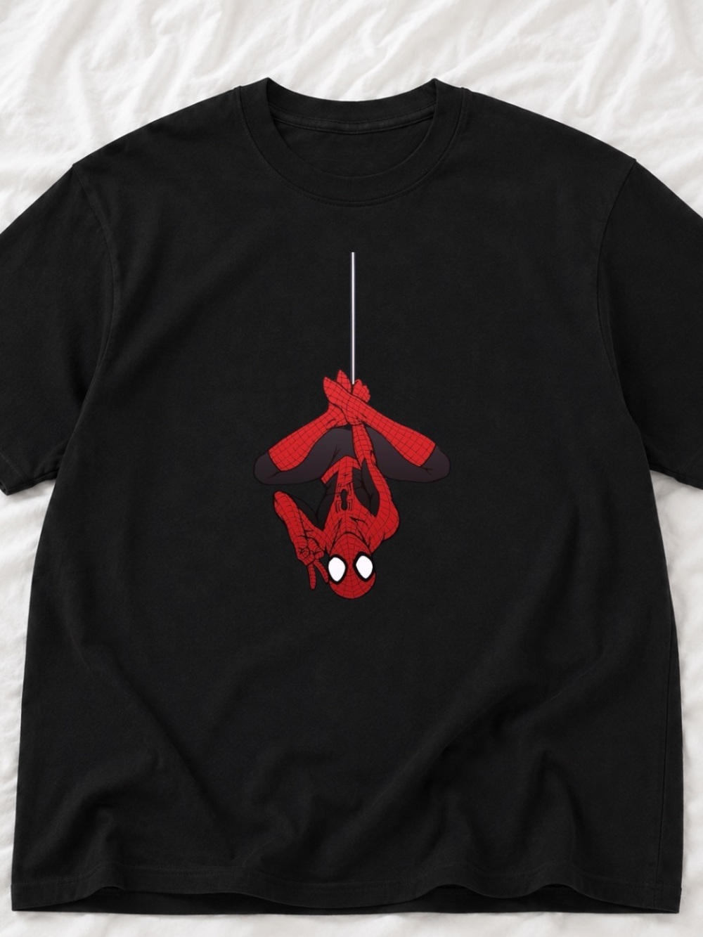 Vintage Men's Black Graphic Spider Web Tee